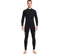 3mm Neoprene Wetsuit for Men and Women One Piece Stretch Thermal Swimwear Long Sleeve Dive Skin Diving Suit for Snorkeling Scuba Diving Swimming Surfing (Black Men M)