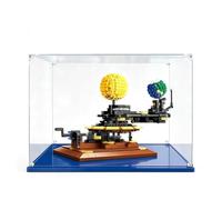 3mm Vitrina acrílica Transparente, Vitrina Expositora para Lego, Caja de Acrílico para el Hogar para Objetos de Colección，Caja de Acrílico con Base Azul para el Hogar (40x30x30CM)