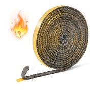 3mm x 10mm x 3m Cinta de Sellado para Chimenea, Junta Refractaria Chimenea | Cuerda de Sellado de Fibra de Vidrio, Resistente al Calor Hasta 500 °C, para Estufa de Leña Puerta Chimeneas Tubo de Humo