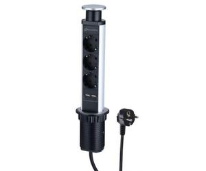 3P SCHUKO+2 USB 62557 TORRE MULTI-SOCKET ELECTRALINE