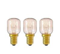 3Pack E14 Bombillas Horno 15W T25 2300K Bombilla Rosca SES E14 Incandescente Regulable, Resiste Altas Temperaturas de 300°C para Microondas/Horno/congeladores/nevera/Lámpara de Sal del Himalaya