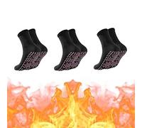 3pair Tourmaline Slimming Health Sock, Thermotherapeutic Sock, Self Heating Socks, Heated Ski Socks, Massage Socks (Large,Black)