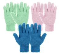 3pares Guantes de Limpieza de Microfibra,Guantes de Limpieza de Polvo,Manopla de Limpieza Lavable,Guantes de Limpieza de Vellón de Coral Reutilizables,Para Barandillas de Escaleras,Muebles,Lámparas