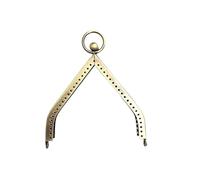 3pc 11cm Triangle Purse Frame Kiss Clasp DIY Accessories For Bag Vintage Coin Metal Clutch(Bronze)