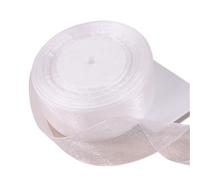 3pc 12mm 15mm 20mm 25mm 40mm 50mm White Organza Ribbon DIY Crafts Supplies Wedding Party Decoration Wrapping 50yards/Roll(White,40mm Organza)