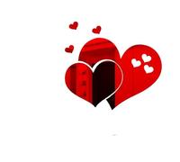 3pc 3D Acrylic Wall Stickers Style Hearts Fashion DIY Decals Self-adhesive LOVE Wedding Background Decoration Mirror Ornament(Red)