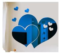 3pc 3D Acrylic Wall Stickers Style Hearts Fashion DIY Decals Self-adhesive LOVE Wedding Background Decoration Mirror Ornament(A)