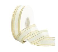 3pc (8 Meters/lot) 1'' (25mm) Gold Edge Satin Ribbons Packaging Ribbon Wedding(Beige)