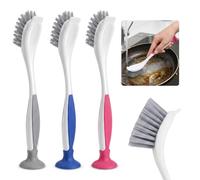 3pc Cepillo Limpieza Hogar y Cocina, Cepillos de Limpieza con Mango Antideslizante para Fregar Platos, Ollas, Sartenes y Juntas, Cerdas Resistentes, Cepillo Fregar Platos Multiusos