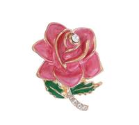 3pc Crystal Rose Brooch Romantic Plant Flower Pin Fashion For A Loved One Wedding Accessories Corsage(Styles-10)