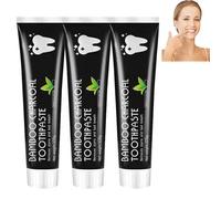 3Pc Deep Clean White Toothpaste,Pasta de Dientes Profunda de Carbón de Bambú,Pasta De Dientes Bamboo Charcoal,Activated Charcoal Teeth Whitening Toothpaste,Limpia Manchas y Olores Bucales