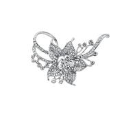 3pc Fashion Silver Series Pearl Flower Brooches Women Snowflake Rhinestone Brooch Pin Design Jewelry(XD8450-1)