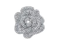 3pc Fashion Silver Series Pearl Flower Brooches Women Snowflake Rhinestone Brooch Pin Design Jewelry(XD8449-1)