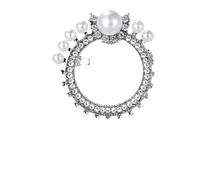 3pc Fashion Silver Series Pearl Flower Brooches Women Snowflake Rhinestone Brooch Pin Design Jewelry(XD9409-2)