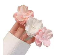 3pc Gentle Pearl Flower Hair Rope, Female Atmosphere, Bubble Braid, Telephone Line, Loop, Ponytail, Braided Artifact, Swee(Lavender)