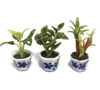 3pc miniatura de arcilla de flores casa de muñecas jardín de hadas mini plantas árboles de cerámica pintura muebles paquetes flores artificiales pequeña orquídea #090
