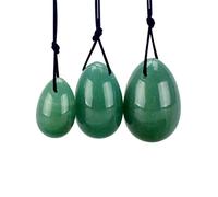 3pc Natural Green Jade Yoni Huevo de cristal Huevo Huevos de piedra Kegel Ejercicio Bolas vaginales Ejercitador vaginal, huevo yoni No Box