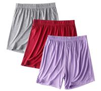 3PC Pantalones Cortos Mujer Ligero Pijama Moda Casual Verano Talla Grande Shorts Holgados Bermudas Color sólido Cintura Alta elástica Shorts Playa cómodo Pantalones Cortos de casa 2025