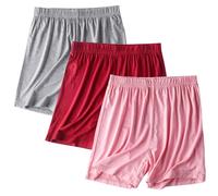 3PC Pantalones Cortos Mujer Ligero Pijama Moda Casual Verano Talla Grande Shorts Holgados Bermudas Color sólido Cintura Alta elástica Shorts Playa cómodo Pantalones Cortos de casa 2025