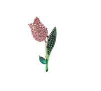 3pc Resin Tulip Brooch For Women Unisex Rhinestone Flower Pin Pearl Plant Lapel Banquet Party Backpack Gifts Jewelry Accessories(Pink4284)