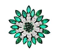3pc Retro Men And Women's Fashion Versatile Brooches Shiny Crystal Big Flowers Rhinestone Pin Accessories Jewelry Gifts(Color-16)