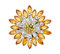 3pc Retro Men And Women's Fashion Versatile Brooches Shiny Crystal Big Flowers Rhinestone Pin Accessories Jewelry Gifts(Color-3)