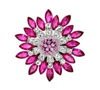 3pc Retro Men And Women's Fashion Versatile Brooches Shiny Crystal Big Flowers Rhinestone Pin Accessories Jewelry Gifts(Color-08)