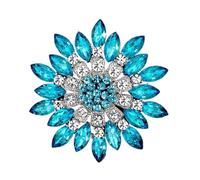3pc Retro Men And Women's Fashion Versatile Brooches Shiny Crystal Big Flowers Rhinestone Pin Accessories Jewelry Gifts(Color-6)