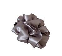 3pc Satin Flower Bud Banana Clip Fashion Padded Hair Clips For Women Back Head Hairpin Female Accessories(Purple)