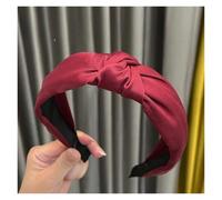 3pc Solid Headbands Fashion Wide Fabric Makeup Hairbands Women Girls Ladies Washing Hair Hoops Bezel Hair Accessories(Red)