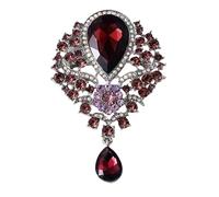 3pc Vintage Crystal Water-drop Brooches For Women Men Designer Elegant Rhinestone Flower Brooch Pin Party Office Jewelry Gift(XD7406-6)