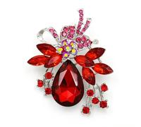 3pc Vintage Crystal Water-drop Brooches For Women Men Designer Elegant Rhinestone Flower Brooch Pin Party Office Jewelry Gift(XD019-2)