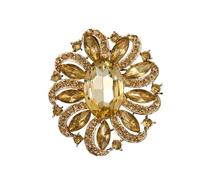 3pc Vintage Crystal Water-drop Brooches For Women Men Designer Elegant Rhinestone Flower Brooch Pin Party Office Jewelry Gift(XD015-6)