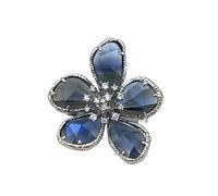 3pc Women Girls Glass Flower Crystal Brooch Badges Elegant Lady Floral Clothing Coat Pin Jewelry Gift(Color5)
