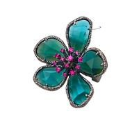 3pc Women Girls Glass Flower Crystal Brooch Badges Elegant Lady Floral Clothing Coat Pin Jewelry Gift(Color4)