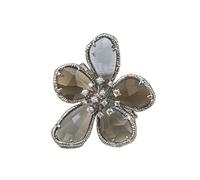 3pc Women Girls Glass Flower Crystal Brooch Badges Elegant Lady Floral Clothing Coat Pin Jewelry Gift(Color3)