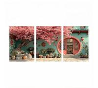 3Pck Árbol Diamond Painting Kit Completo, Arquitectura china Pintura Diamante para Manualidades Adultos 60x40cm*3 Pintar por Numeros Diamond Painting para Cuadros Decoracion Salon Modernos HXZH-6538