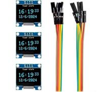 3PCS 0.96 pulgadas azul amarillento para pantalla OLED 128x64 interfaz I2C para STM32 RPi para proyectos de circuito Arduino Mega328P (amarillo+azul)