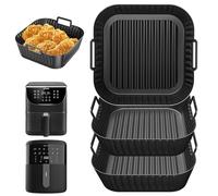 3pcs 19-22CM 4,7-6.2L Molde Silicona Freidora de Aire, Accesorios Freidoras de Aire para Cecotec 6L, Cosori 5.5L CP158-AF, 4.7-6.2L CP158-AF, Moulinex 5L EZ2458 Philips 6.2L NA230