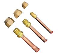 3pcs 45° SAE Flare Brass Fittings 1/4" 3/8" 1/2" 3/4" to End Feed Adapter for Air Conditioner & Refrigeration Lines(15.88mm 5l8 Inch,5 pcs)