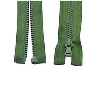 3pcs 5# Resina cremallera abierta de extremo de la cerradura auto Eco plástico Cremalleras, ejercito verde, 90cm