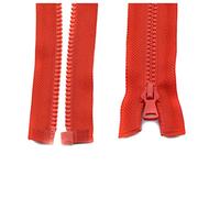 3pcs 5# Resina cremallera abierta de extremo de la cerradura auto Eco plástico Cremalleras, rojo, 90cm
