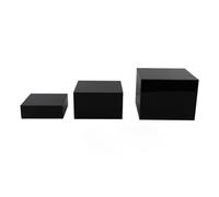 3Pcs Acrylic Risers Display Stands Cubic Nesting for Dessert Table Buffet Tables Food (Black)