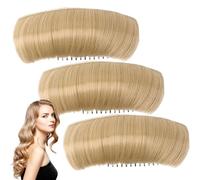 3pcs almohadilla para el cabello esponjoso invisible 4.7x1.2 Bultos de cabello dorado para el volumen Insertar pelucas de mujeres naturales y cómodas para diariamente, peinado, foto, formas de moño