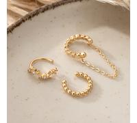 3pcs Aretes con clip para mujer, Aretes con borla de incrustaciones de circonita sintética de moda fácil, Joyería diaria para festivales de y vacaciones