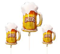 3pcs Beer Mug Fiest Farty Globos, decoraciones de globos de la copa de la copa para la Copa del Mundo Euro Fútbol Fiesta de Navidad Halloween