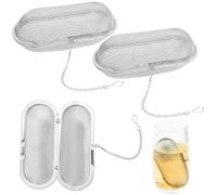 3PCS Bola De Té Con Cadena, Colador De Té Acero Inoxidable, Infusor De Té Con Cadena, Reutilizable Filtro De Especias Para Filtrar Hojas Sueltas De Té, Especias, Acero