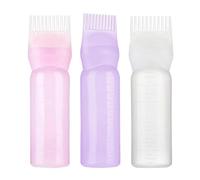 3PCS Botella Aplicadora De Aceite Para El Cabello Con Escala Graduada, Peine De Raíz Y Pincel De Tinte - Para Color Y Aceite