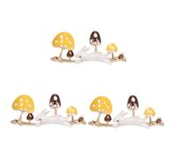 3pcs Boutonniere Cardigan Cute Rabbit Sweater Lapel Mushroom Bag Badge Oil Drip Sticks Shawl Brooch Pin Corsage Pins Yellow