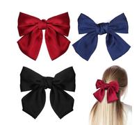 3PCS Bow Hair Clip - Hair Bows Barrettes de Color Sólido, Gran Moño Hairpin con Cinta, Pinzas Francesas para Cabello, Accesorios de Cabello para Mujeres y Niñas,Regalo para Cumpleaños, Navidad y Más